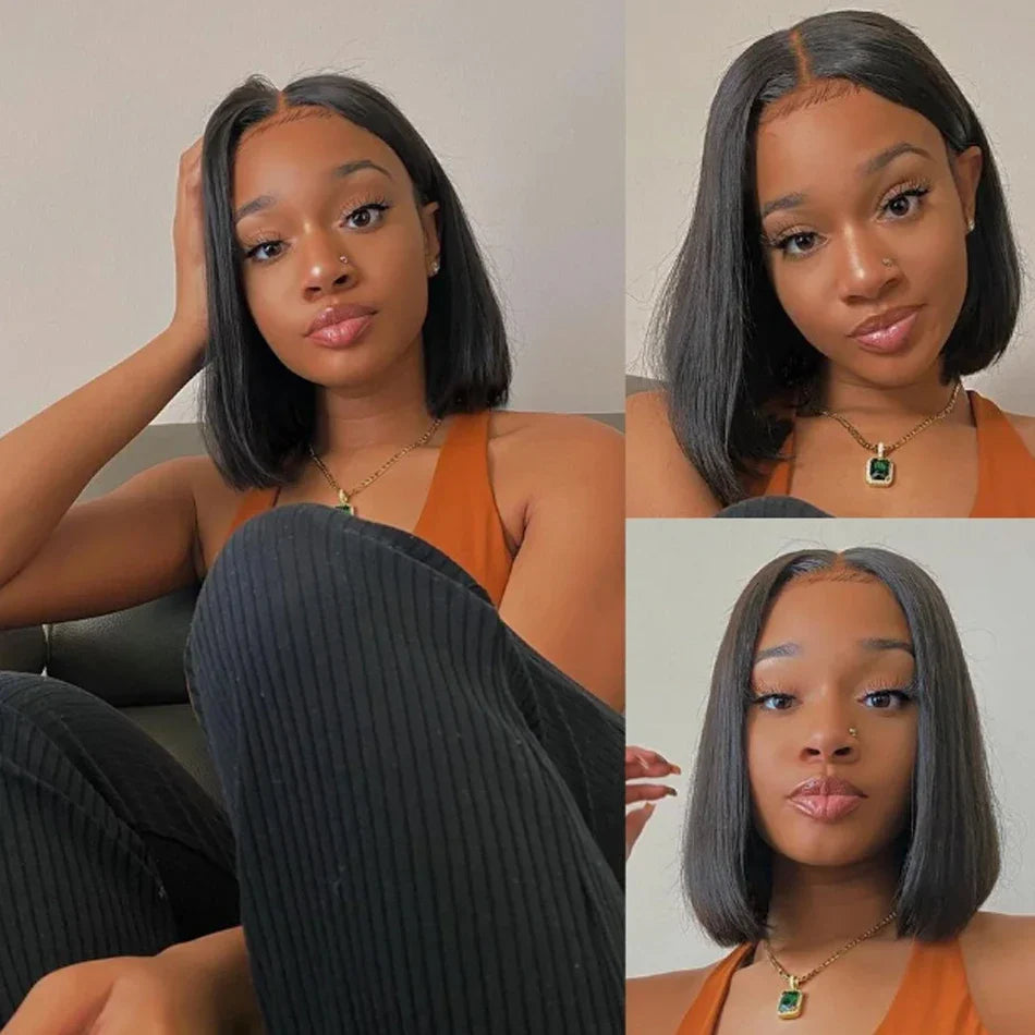 Wear And Go Glueless Wig Human Hair Bob Straight PreCut Lace Frontal Upgraded Air Wigs For Women Perruques Cheveux Humain OnSale