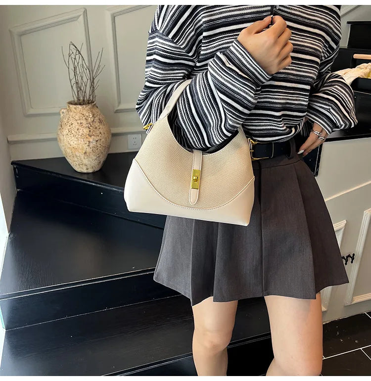 2025 Colorblock Baguette Bag for Women - Boho Vegan Crossbody, Adjustable Shoulder Clutch & Minimalist Commuter Chic