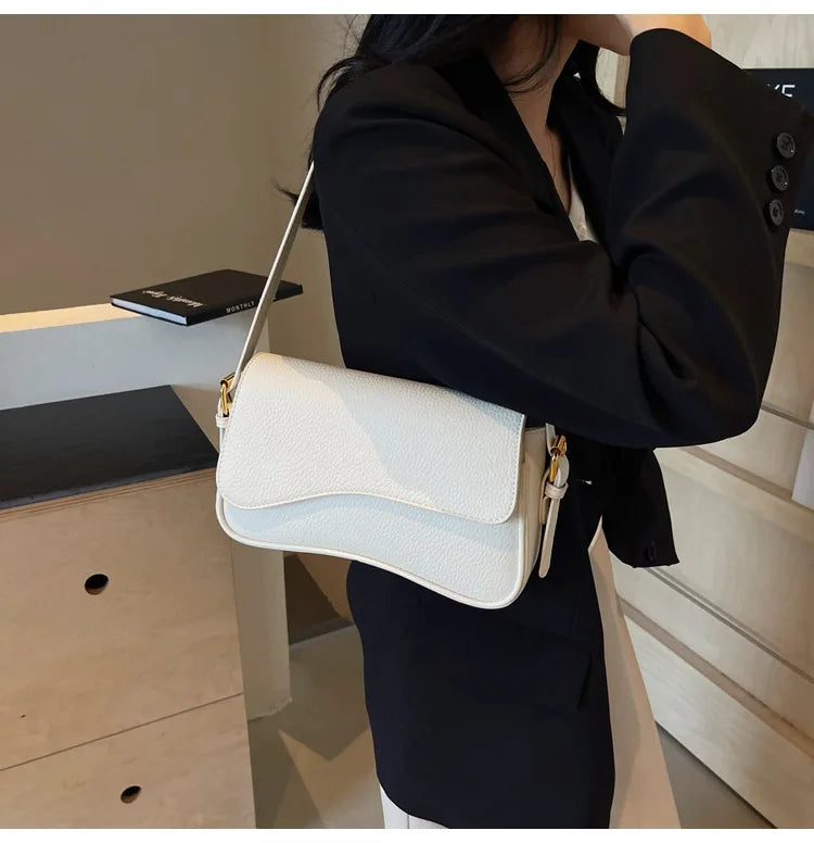 Bag Women 2025 Fashion Texture Lychee Pattern Small Square Bag Simple Commuter Versatile Single Shoulder Crossbody Bag