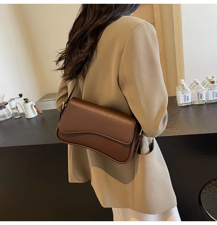 Bag Women 2025 Fashion Texture Lychee Pattern Small Square Bag Simple Commuter Versatile Single Shoulder Crossbody Bag