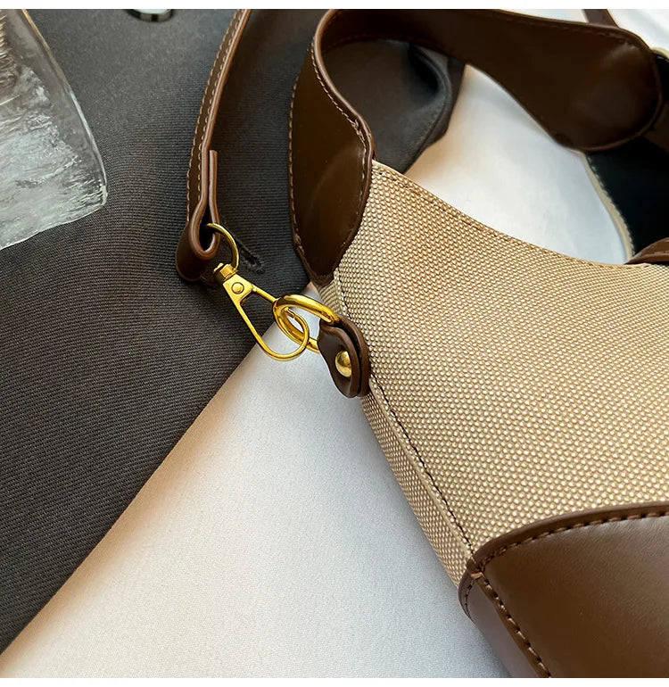 2025 Colorblock Baguette Bag for Women - Boho Vegan Crossbody, Adjustable Shoulder Clutch & Minimalist Commuter Chic