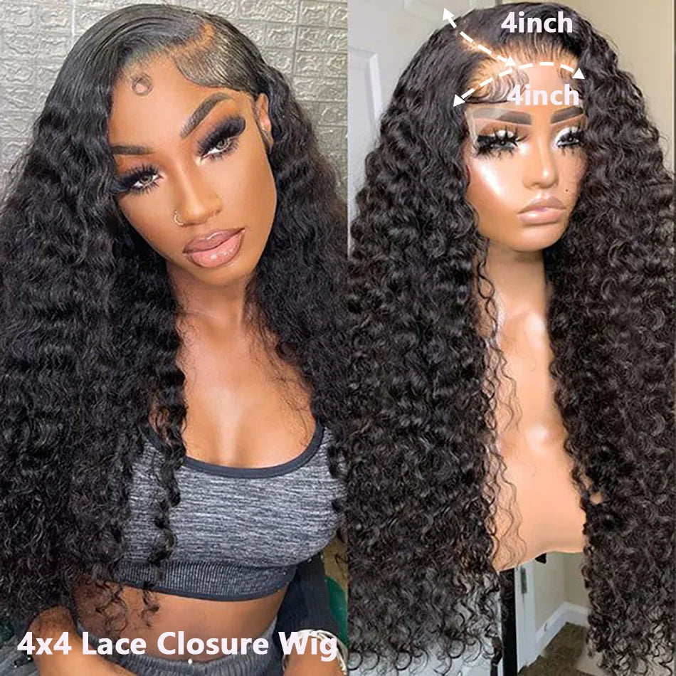 Loose Deep Wave Wig 13x6 Lace Frontal Wig 5x5 HD Lace Closure Human Hair Wigs Brazilian Pre Plucked Deep Curly Front Wig Women