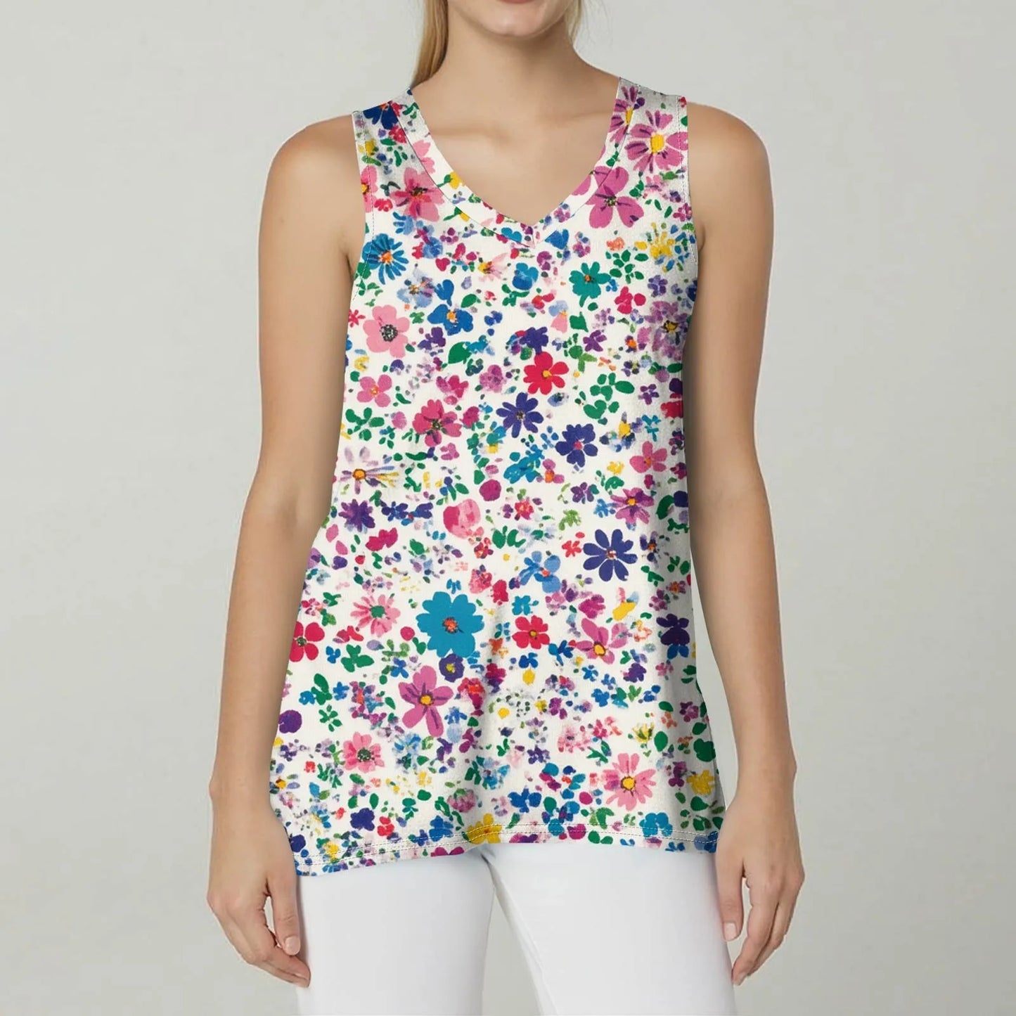 Tank Tops for Women 2025 Summer Sleeveless V Neck Blouses Plus Size Cotton Shirts Casual Vest Tops Beach Clothes Womens Pullover