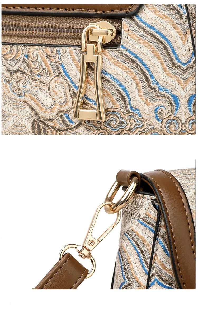 Bags for Women 2025 New Crossbody Bag Women's Bag Printed Fashion Middle-Aged Mother Bag Versatile Shoulder Bag Commuter Bag