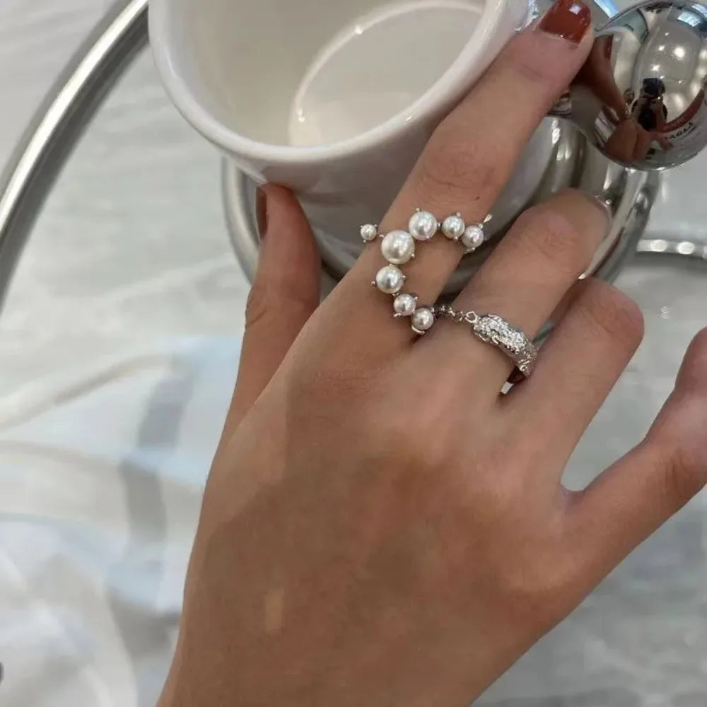 Pearl Elegance Light Luxury Pearl Ring for Women – Niche Design, Versatile Trendy Jewelry, High-End Banquet Gift for Her