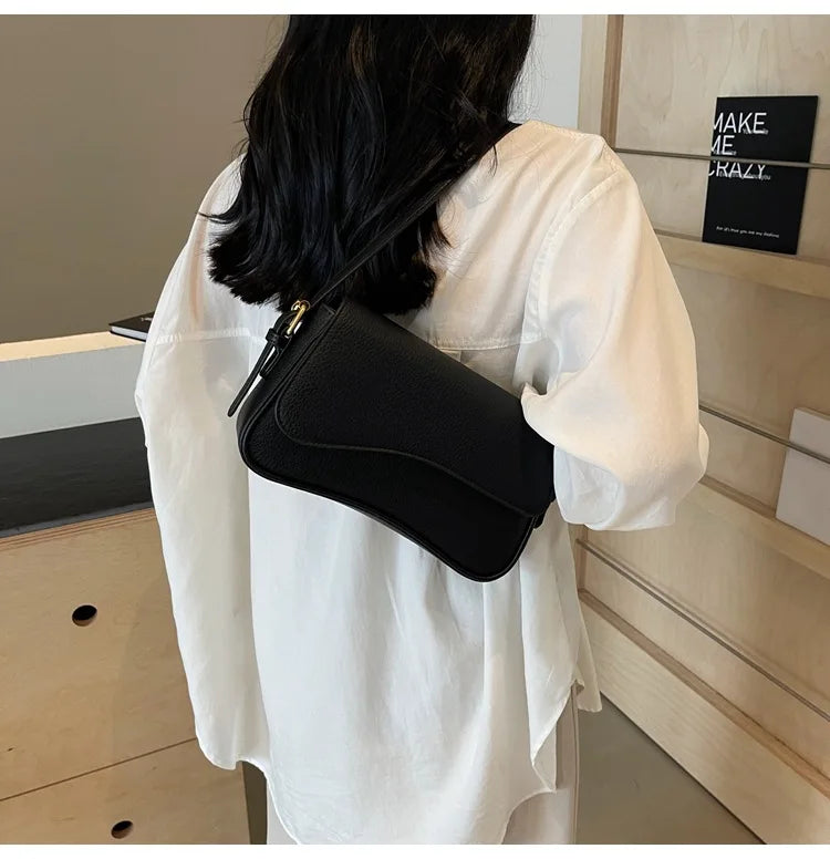 Bag Women 2025 Fashion Texture Lychee Pattern Small Square Bag Simple Commuter Versatile Single Shoulder Crossbody Bag