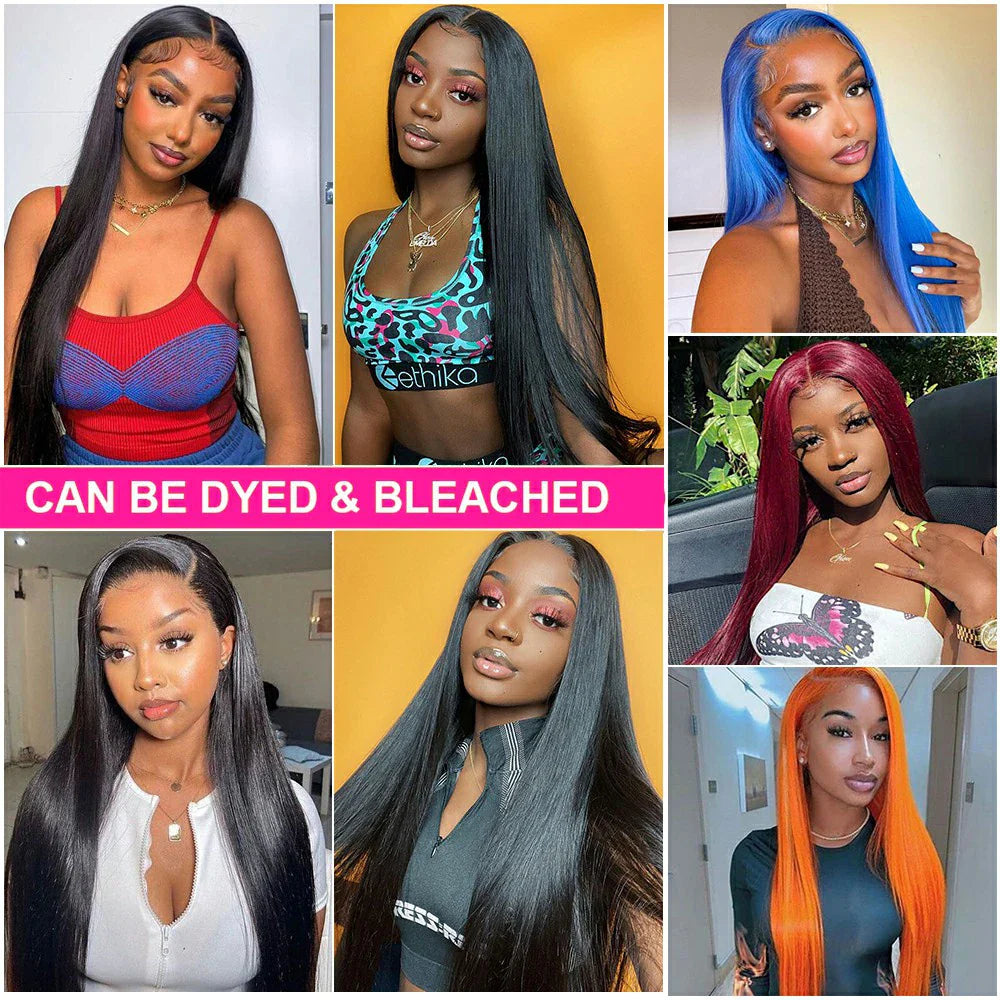 30 36 Inch Bone Straight 13x4 13x6 Hd Transparent Lace Front Human Hair Wigs Brazilian 200 Density Ready to Go Human Frontal Wig