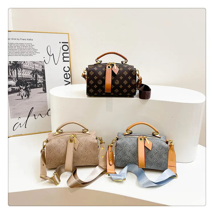 2025 New Boston Bag for Women Fashion Printed Pillow Bag Wide Strap Shoulder Crossbody Bag Casual Work