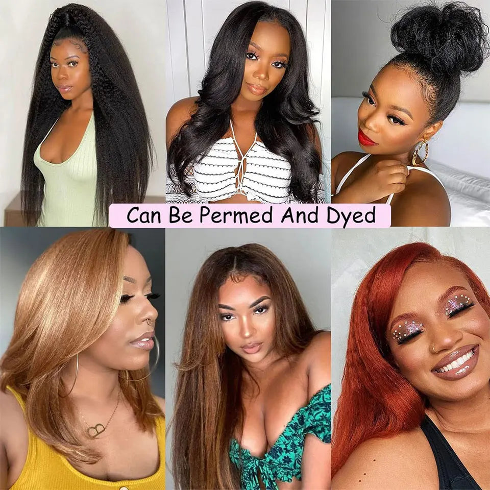 U V Part Wig Human Hair No Leave Out No Glue Kinky Straight U Part Wig Glueless Yaki Straight Human Hair Wigs For Women Virgin