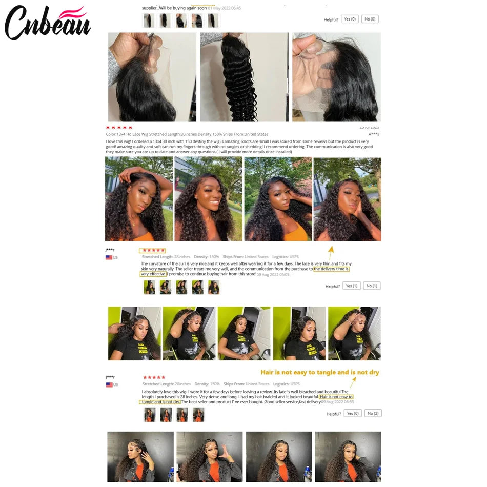 250% High Density 30 40Inch 13x6 13x4 HD Lace Frontal Human Hair Wig Brazilian Raw Curly Wigs For Women Loose Deep Wave