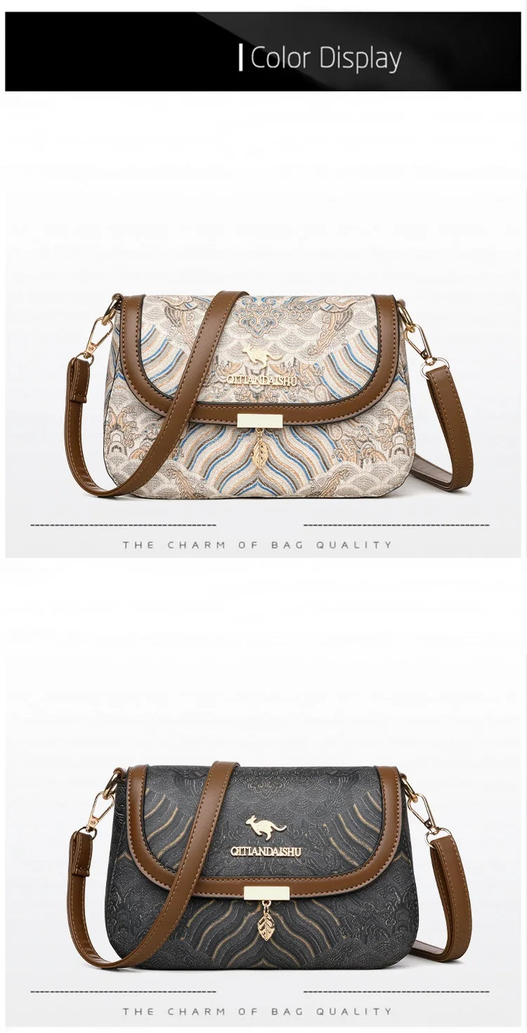 Bags for Women 2025 New Crossbody Bag Women's Bag Printed Fashion Middle-Aged Mother Bag Versatile Shoulder Bag Commuter Bag