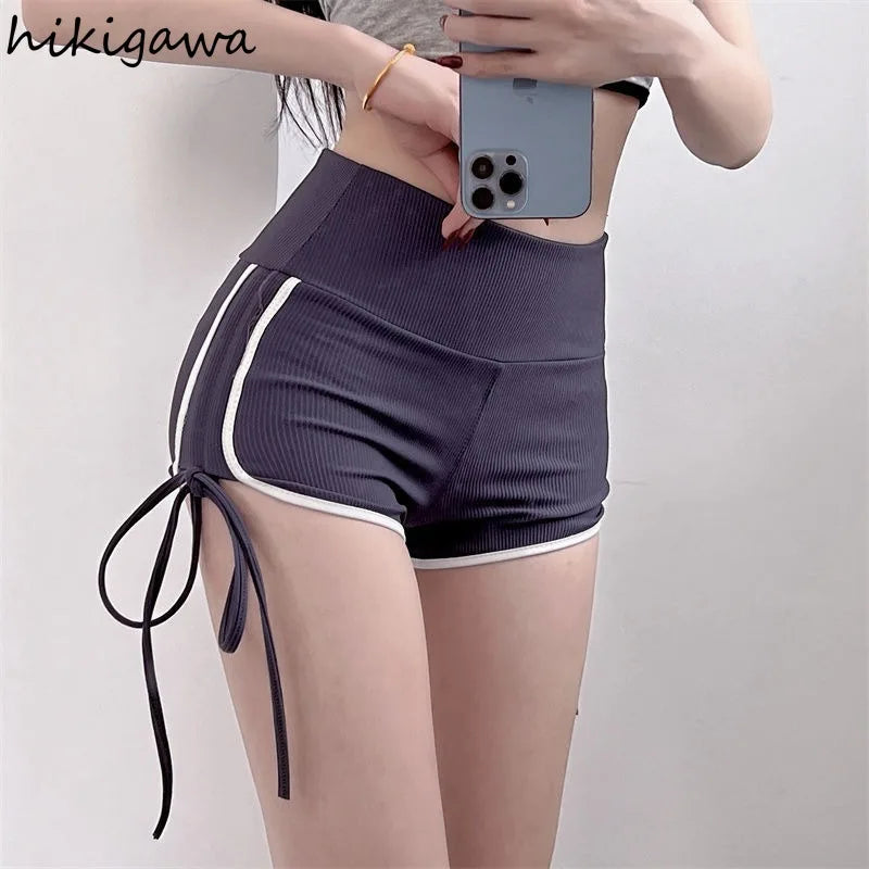 Pantalones Cortos De Mujer Sexy Summer Y2k Shorts Women Clothes 2025 New Bottoms High Waist Tunic Straight Bodycon Short Mujer
