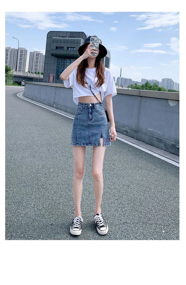 Very Shorts Sexy Mini Pants Skirt Womens 2024 Hip High Waist Tight Korean Style Fashion Summer Jean Skirts for Women Denim Black