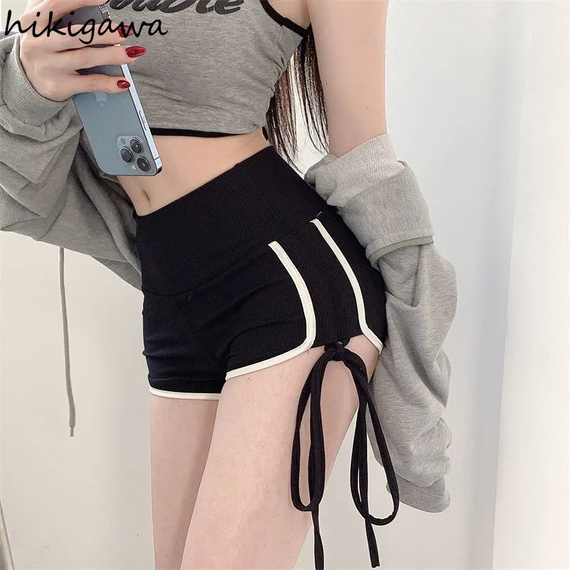 Pantalones Cortos De Mujer Sexy Summer Y2k Shorts Women Clothes 2025 New Bottoms High Waist Tunic Straight Bodycon Short Mujer