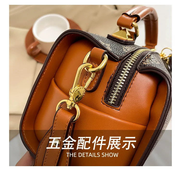 2025 New Boston Bag for Women Fashion Printed Pillow Bag Wide Strap Shoulder Crossbody Bag Casual Work