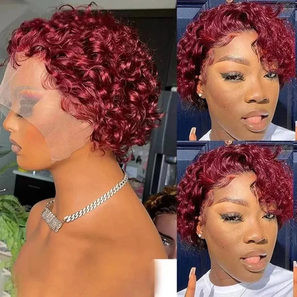 13x1 Curly Human Hair Lace Frontal Wig Pixie Cut Curly Lace Front Human Hair Wigs for Women Brazilian Human Hair Wig Sale