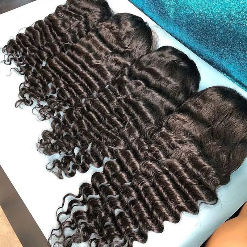 Loose Deep Wave Wig 13x6 Lace Frontal Wig 5x5 HD Lace Closure Human Hair Wigs Brazilian Pre Plucked Deep Curly Front Wig Women