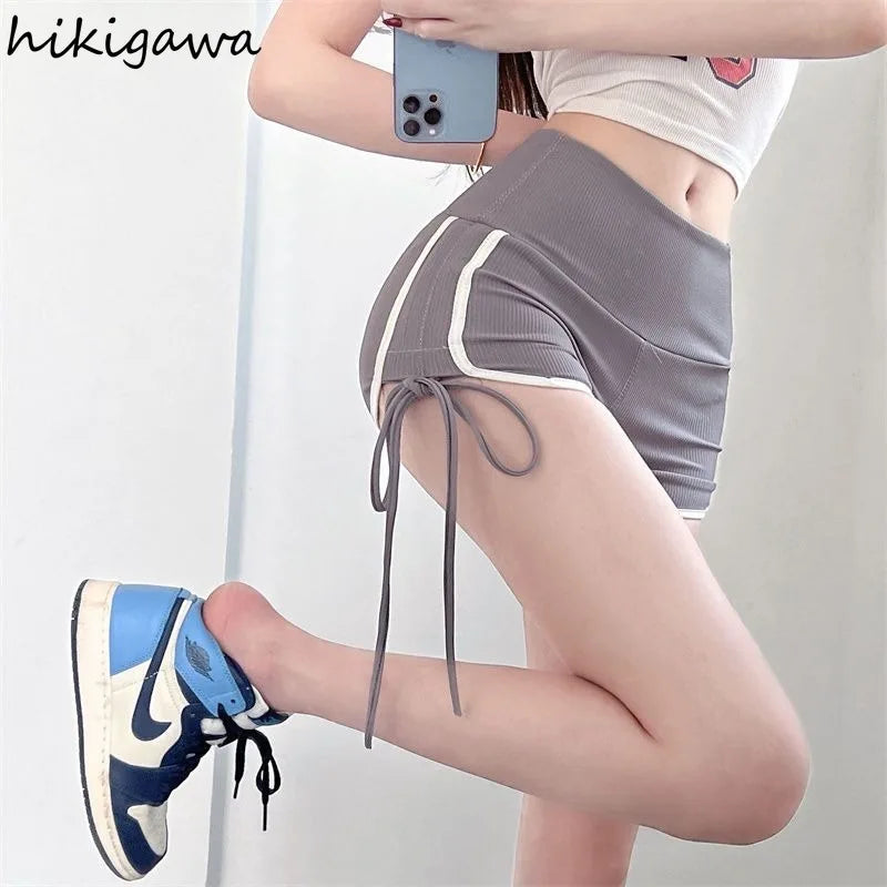 Pantalones Cortos De Mujer Sexy Summer Y2k Shorts Women Clothes 2025 New Bottoms High Waist Tunic Straight Bodycon Short Mujer