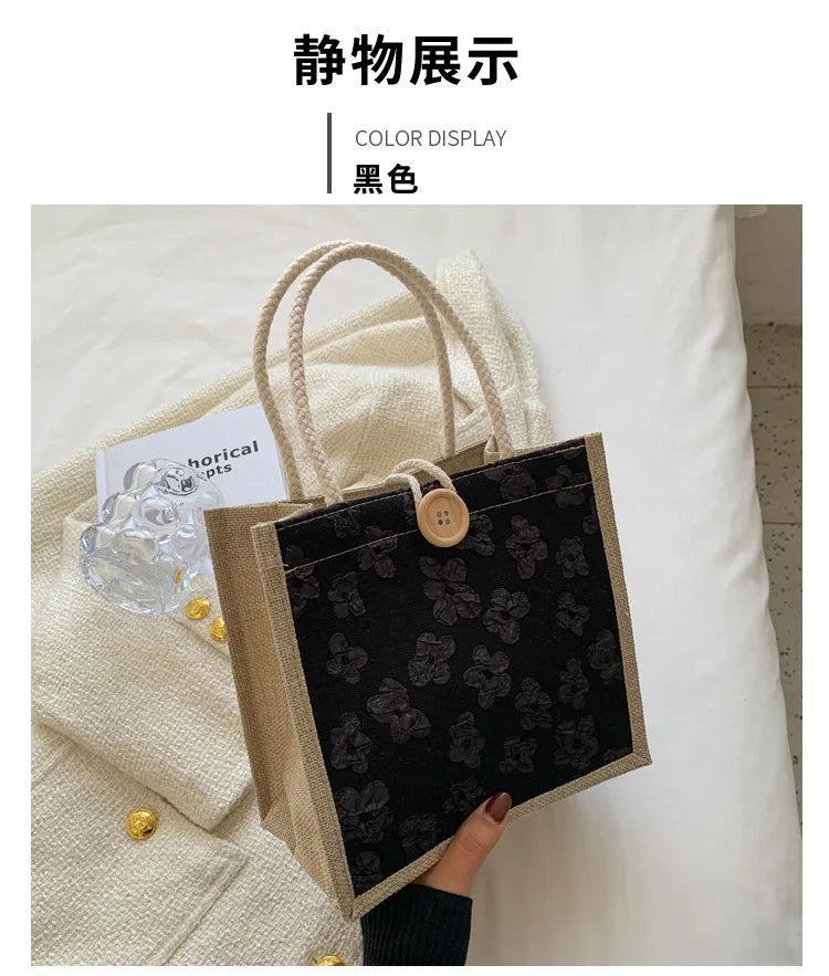 2025 Linen Bags Handbag for Women Shopper Tote Bag Fashion Designer Bag Convenient Large-capacity for Travel Grocery Bag