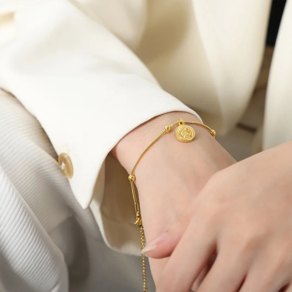 Trendy Chain Bracelet For Women Gold Color Link Chain Bangle Female Fashion Jewelry Gift
