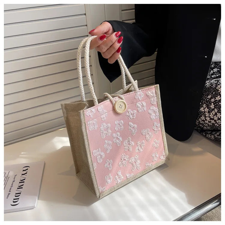 2025 Linen Bags Handbag for Women Shopper Tote Bag Fashion Designer Bag Convenient Large-capacity for Travel Grocery Bag