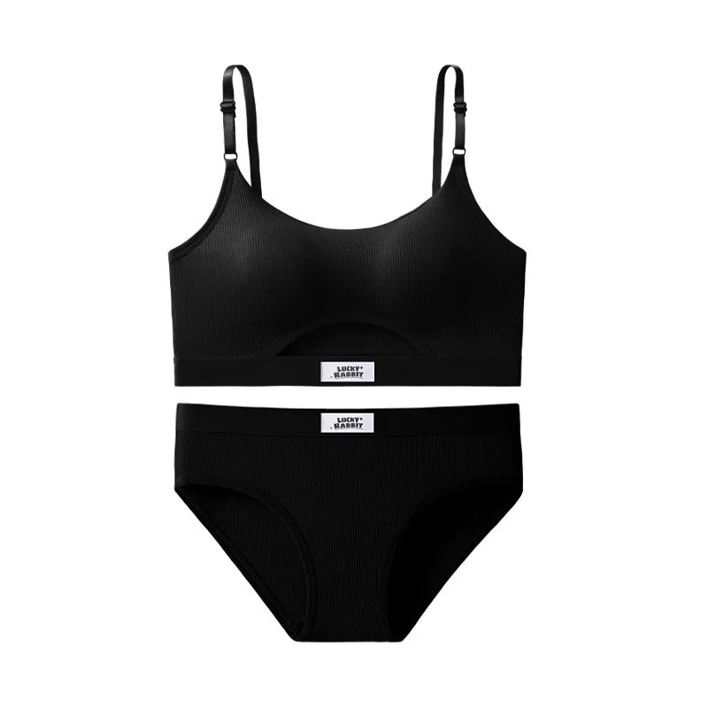 Womens Bikini Set Bra Low Waist Panties Solid Seamless Bralette Sexy Lingeries Suit Sport Brassiere Female Underwear Set