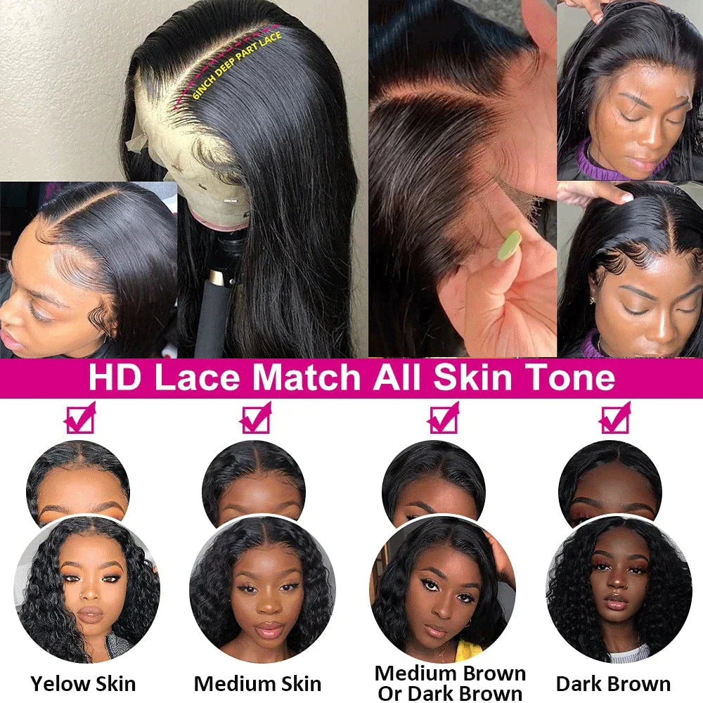 30 36 Inch Bone Straight 13x4 13x6 Hd Transparent Lace Front Human Hair Wigs Brazilian 200 Density Ready to Go Human Frontal Wig