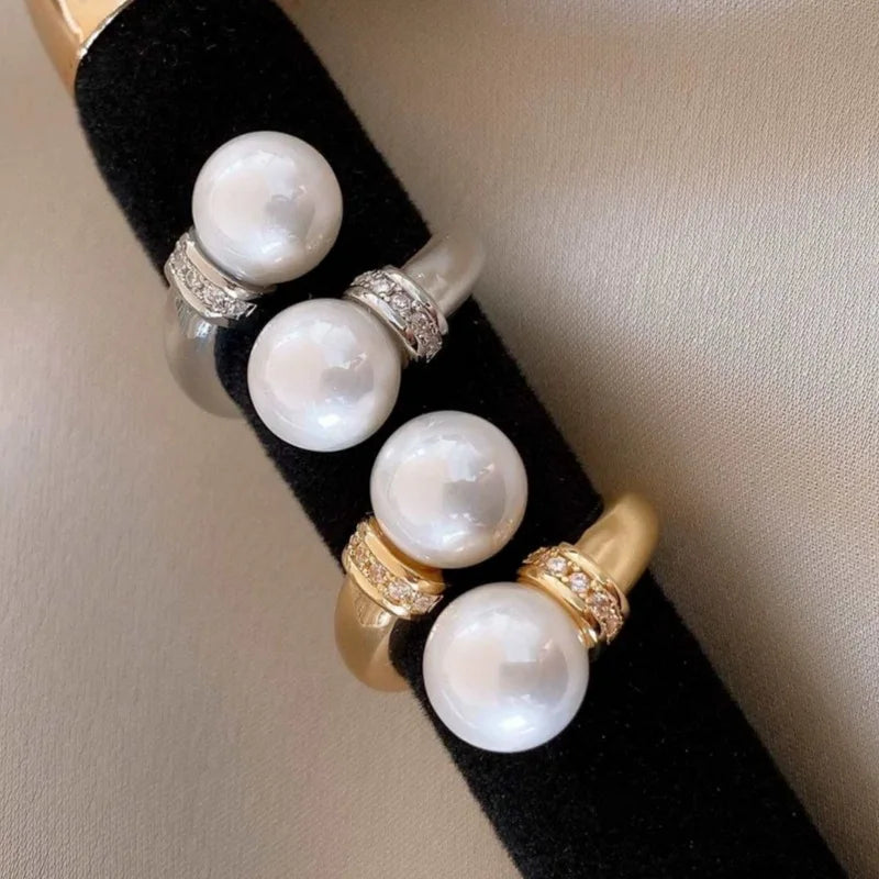 Statement New Pearl Rings For Women Luxury Fashion Designers Finger Hand Jewelry Ring
