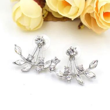 Luxury Crystal Flower Drop Dangle Earrings for Women Fashion Statement Wedding Ear Jewelry Accessory Pearl Party Wholesale