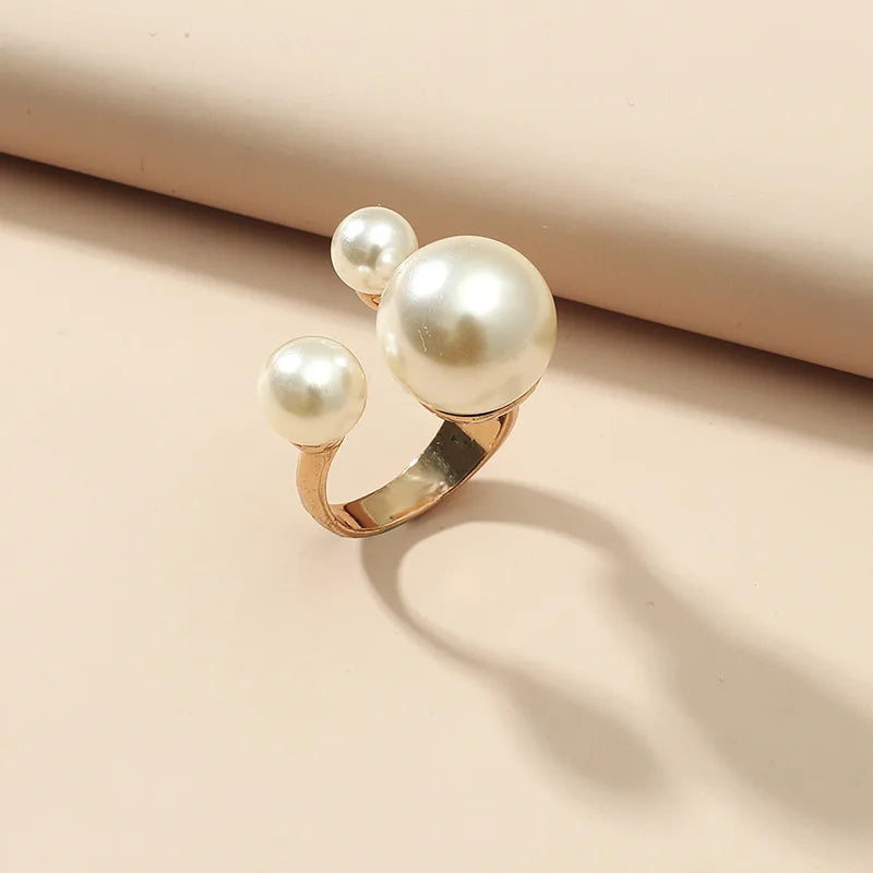 Fine Pearl Thin Ring For Women Minimalist Basic Style Fashion Jewelry Gold Color Knuckle Ring Ladies Beach Party Ring Gifts BFF