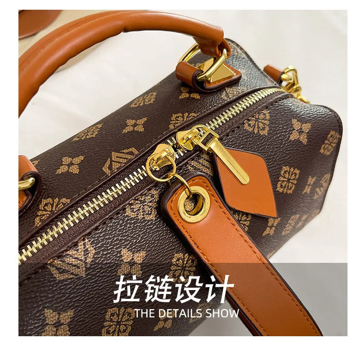 2025 New Boston Bag for Women Fashion Printed Pillow Bag Wide Strap Shoulder Crossbody Bag Casual Work