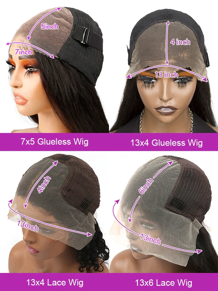 40 Inch Chocolate Brown Curly Lace Front Wig Human Hair 13x6 Deep Wave HD Lace Frontal Wig PrePlucked Glueless Wig 250% Density