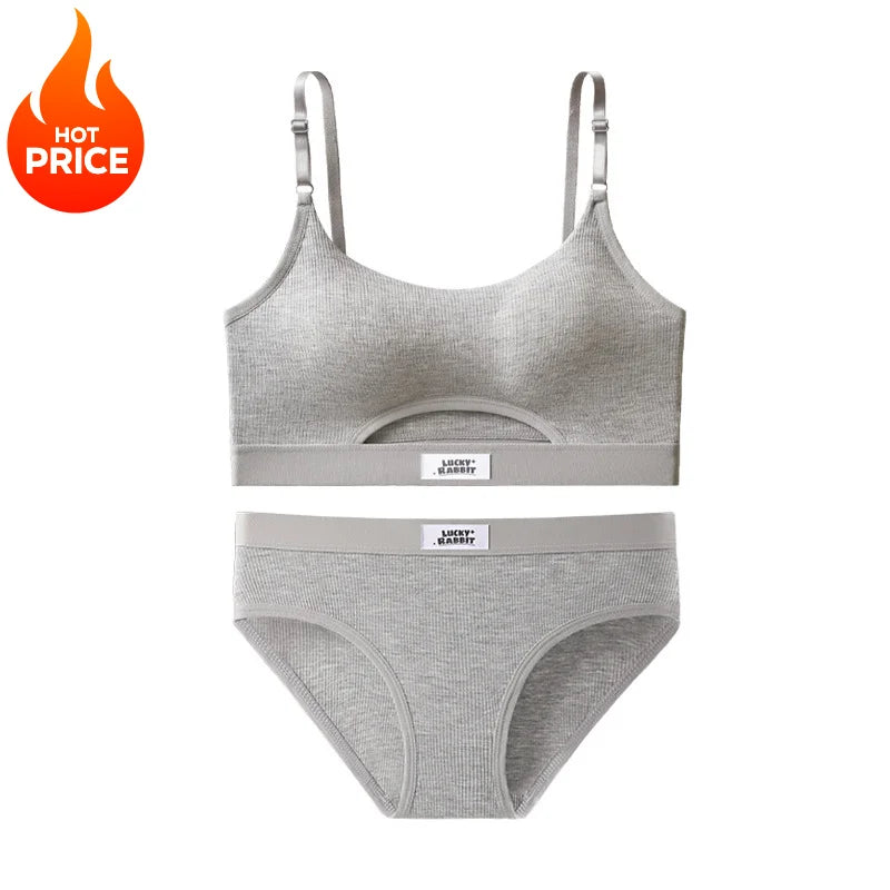 Womens Bikini Set Bra Low Waist Panties Solid Seamless Bralette Sexy Lingeries Suit Sport Brassiere Female Underwear Set
