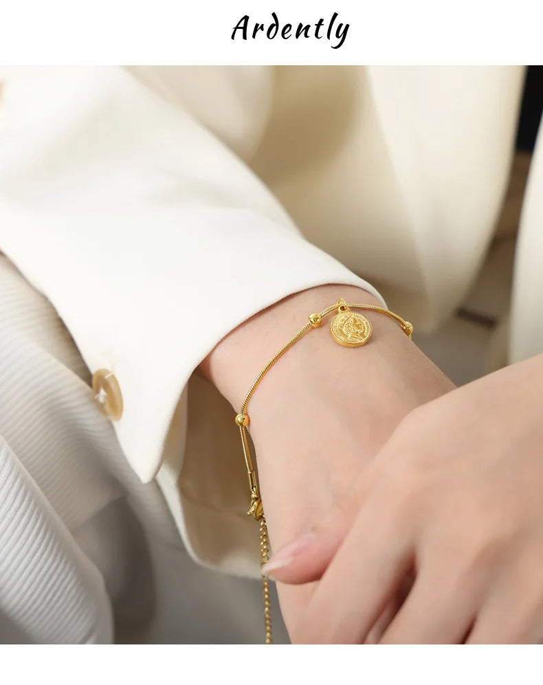 Trendy Chain Bracelet For Women Gold Color Link Chain Bangle Female Fashion Jewelry Gift