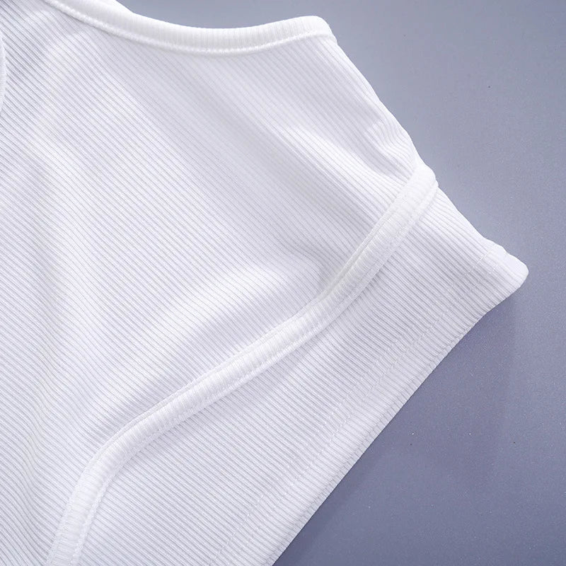 Solid White Tank Top Women Summer Clothes Square Collar Bottom Corset Sleeveless Y2k Accessories Cute Ropa De Mujer Streetwear