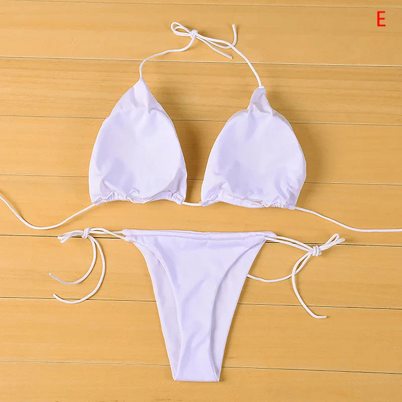 Sexy Women Summer Swimwear Bikini Set Bra Tie Side G-String Thong Beach e Suit Swimsuit Bathing Suit Swimming Suit