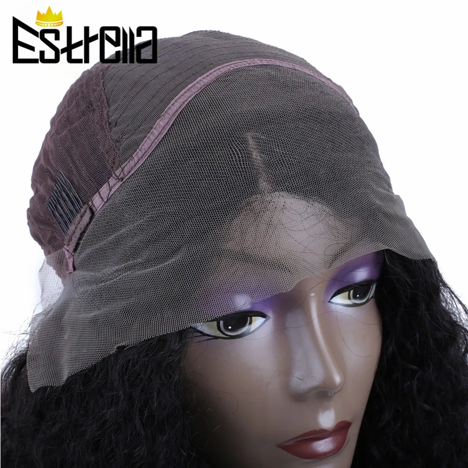 Afro Kinky Curly Human Hair Lace Frontal Wig 180% Density Brazilian 13x4 Curly Lace Front Human Hair Wigs For Women Pre Plucked