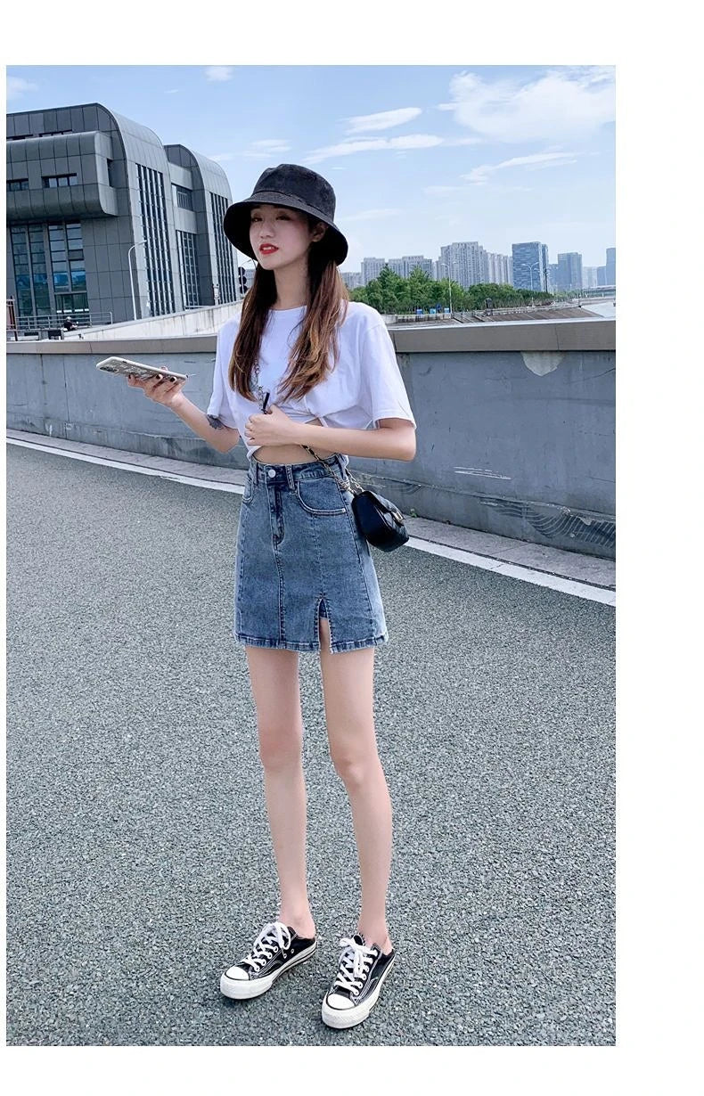 Very Shorts Sexy Mini Pants Skirt Womens 2024 Hip High Waist Tight Korean Style Fashion Summer Jean Skirts for Women Denim Black