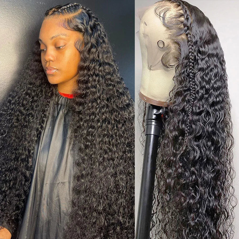 13x4 Curly Lace Front Human Hair Wigs 13x6 Hd Deep Wave Lace Frontal Wig 30 40 Inch 360 Brazilian Pre Plucked Lace Wig For Women