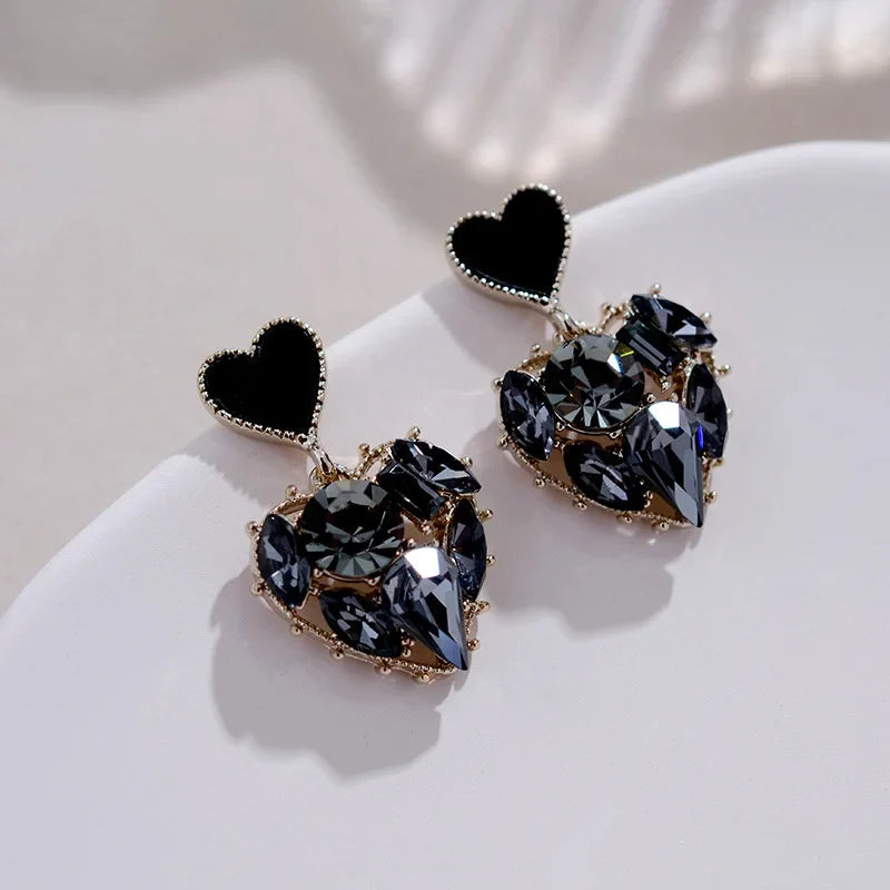 Luxury Leaf Crystal Long Earrings Women Fashion Rhinestone Drop Earring Accessories Statement Gold Color Brincos Shiny Jewelry
