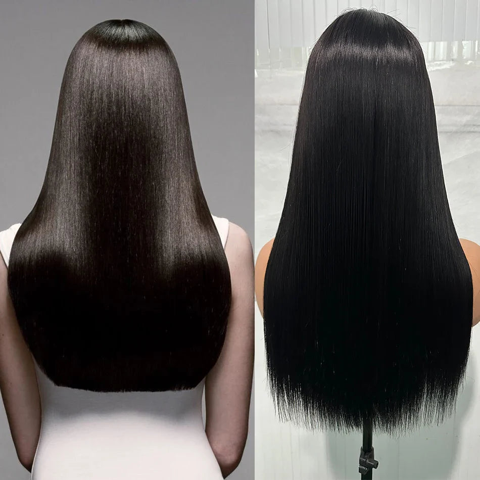 300% Density Super Double Drawn Bone Straight Virgin Human Hair Wigs 4x4 2x6 5x5 Wear And Go Wigs Silky Human Hair Pre Plucked
