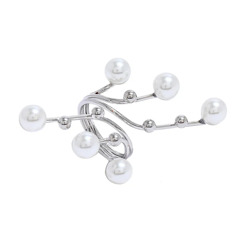 Fine Pearl Thin Ring For Women Minimalist Basic Style Fashion Jewelry Gold Color Knuckle Ring Ladies Beach Party Ring Gifts BFF
