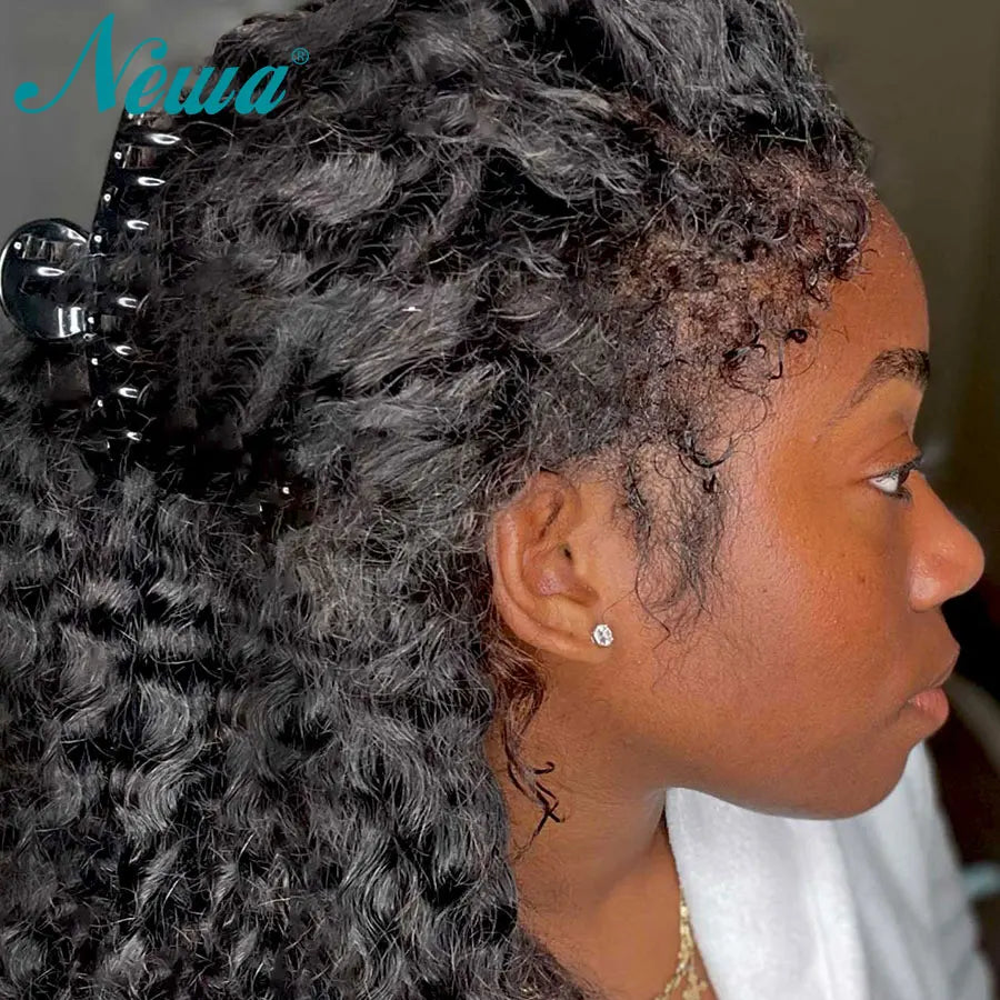 Curly Baby Hair Wig 13x6 HD Transparent Lace Front Wig Natural Hairline Lace Frontal Human Hair Wig Pre Plucked Glueless Wigs