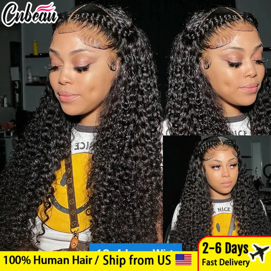 250% High Density 30 40Inch 13x6 13x4 HD Lace Frontal Human Hair Wig Brazilian Raw Curly Wigs For Women Loose Deep Wave